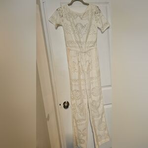 ABS Allen Schwartz Jumpsuit, Size small, off white
